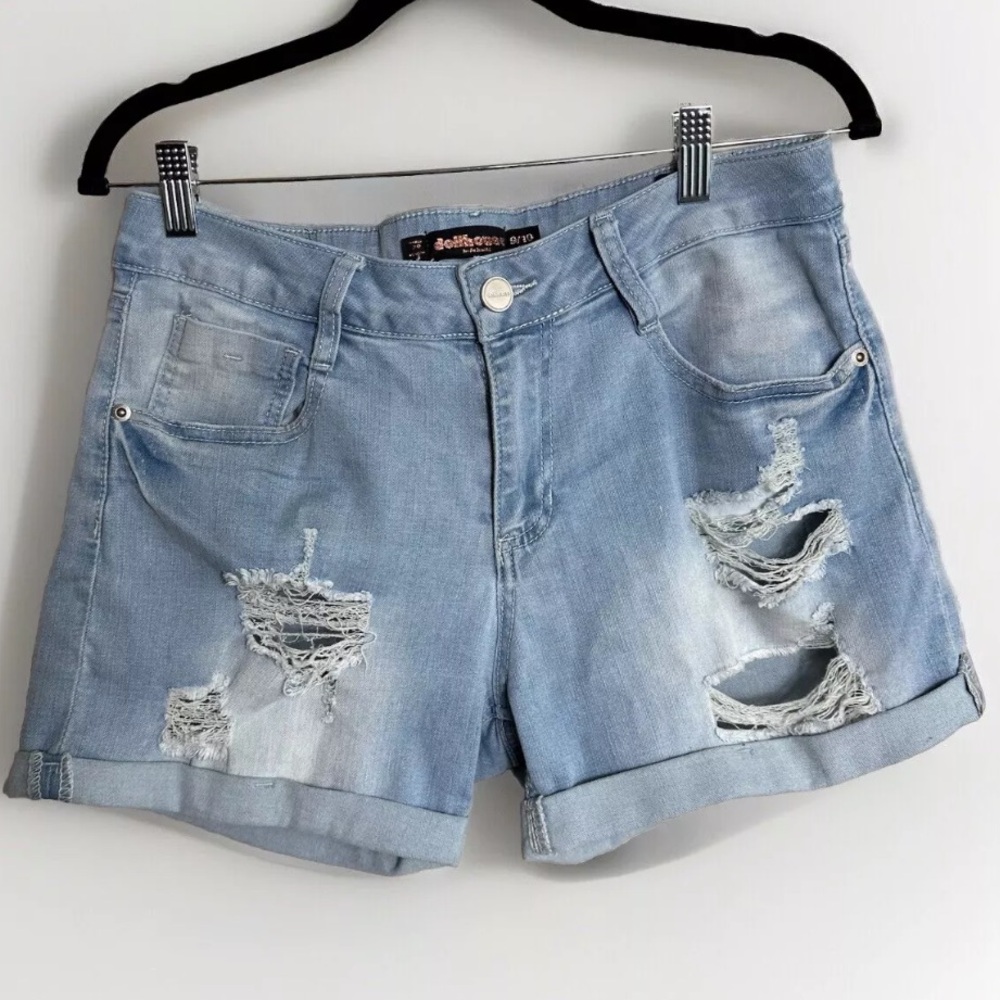 Dollhouse Denim Ripped Shorts Size 9/10 Waist 30